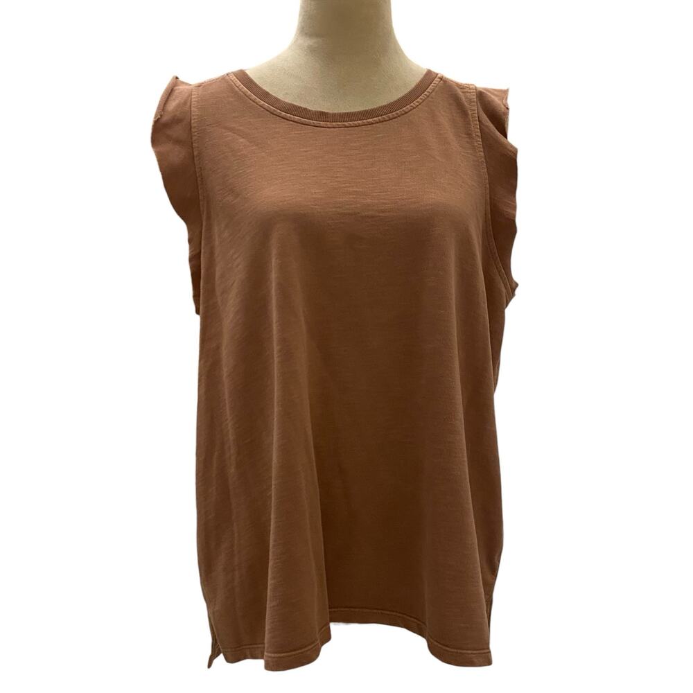 Women's Sonoma Size XL Goods for Life Terry Flutter Sleeve Top in Brown